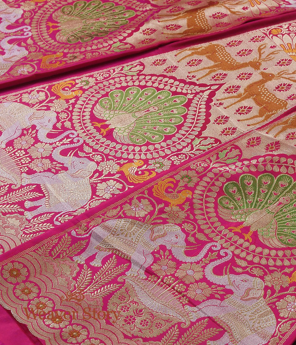 Pink_Handloom_Shikargah_Katan_Silk_Cutwork_Banarasi_Lehenga_WeaverStory_05