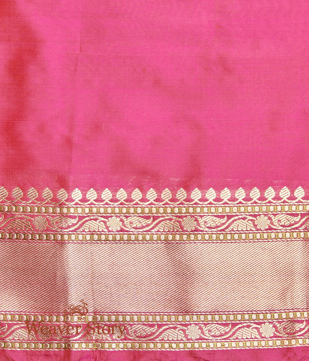 Handwoven_Pink_Banarasi_Kimkhab_Saree_with_Diagonal_Bel_WeaverStory_05