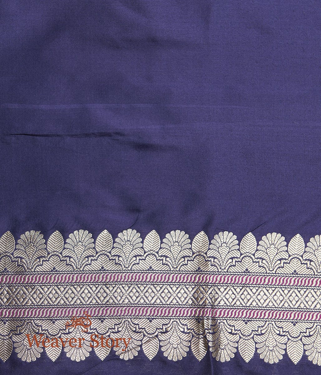 Handwoven_Blue_Kadhwa_Boota_Saree_with_a_Small_Border_WeaverStory_05