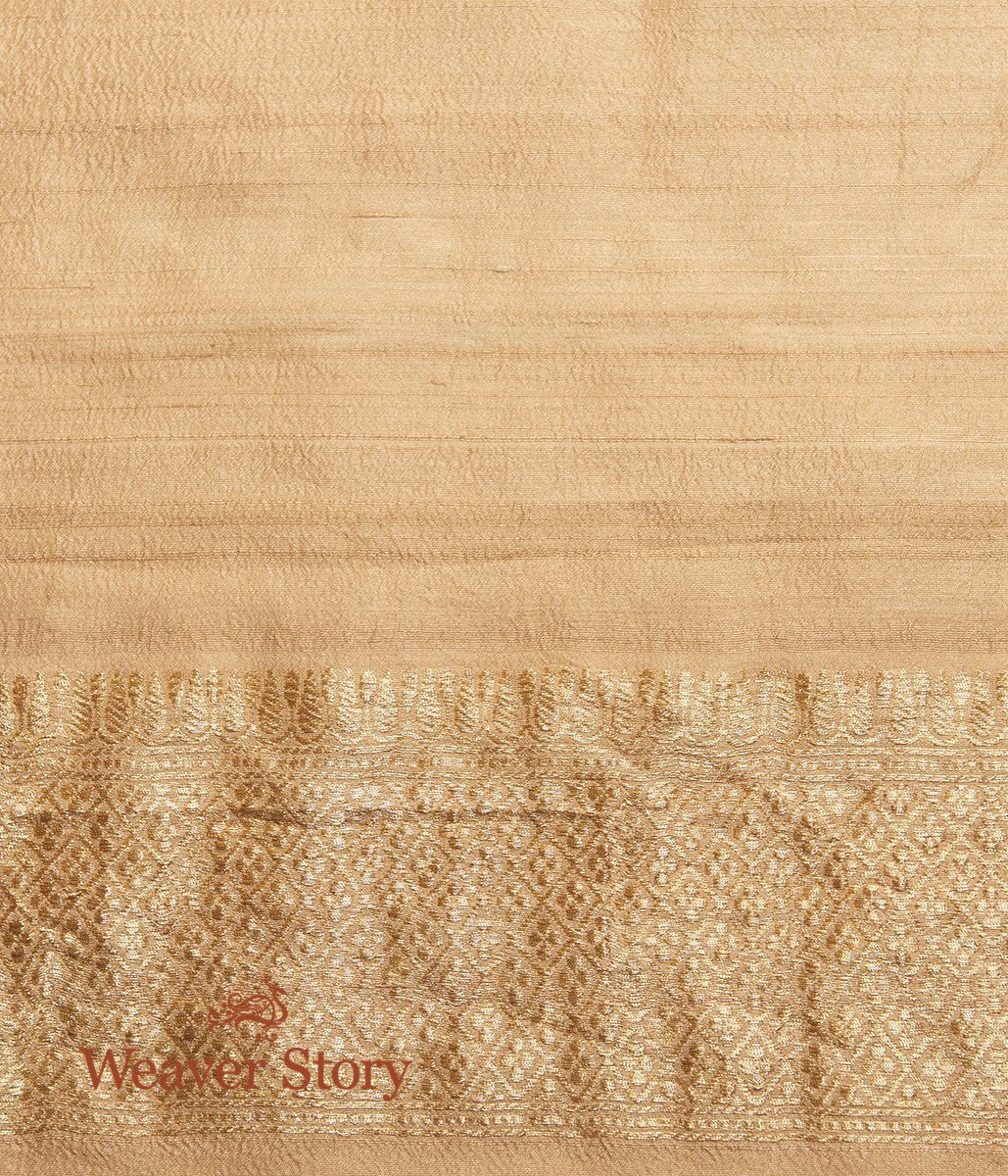 Handloom_Beige_Tusser_Georgette_Saree_with_Meenakari_Boota_WeaverStory_05