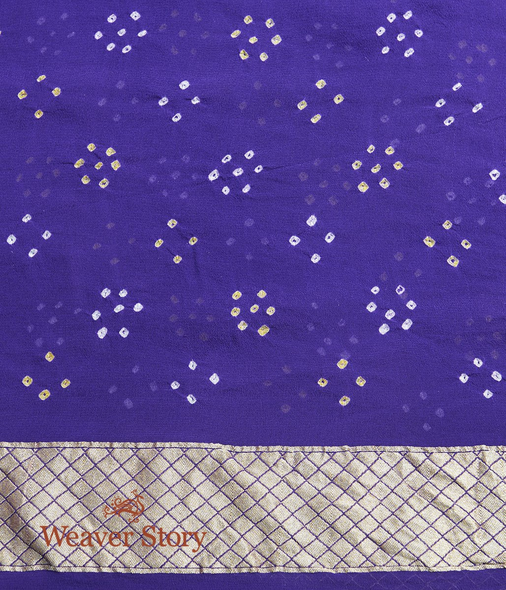 Handwoven_Purple_Banarasi_Bandhej_Saree_WeaverStory_05