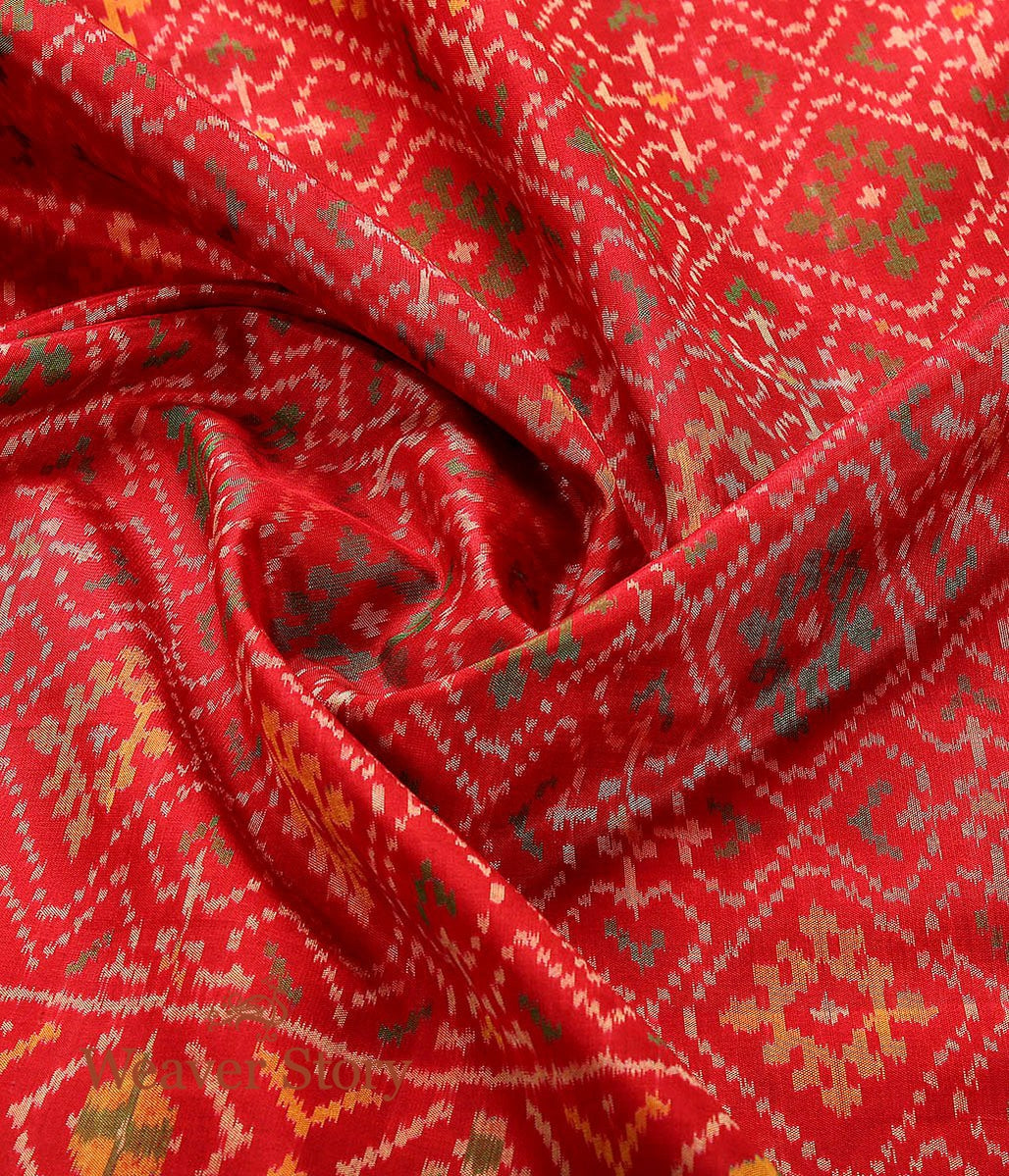 Handloom_Rajkot_Patola_Silk_Dupatta_in_Red_WeaverStory_05