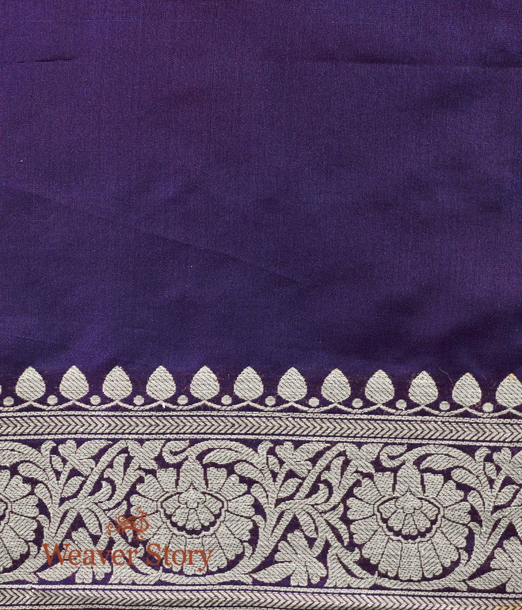 Handwoven_Dark_Purple_Kairi_Boota_Saree_WeaverStory_05