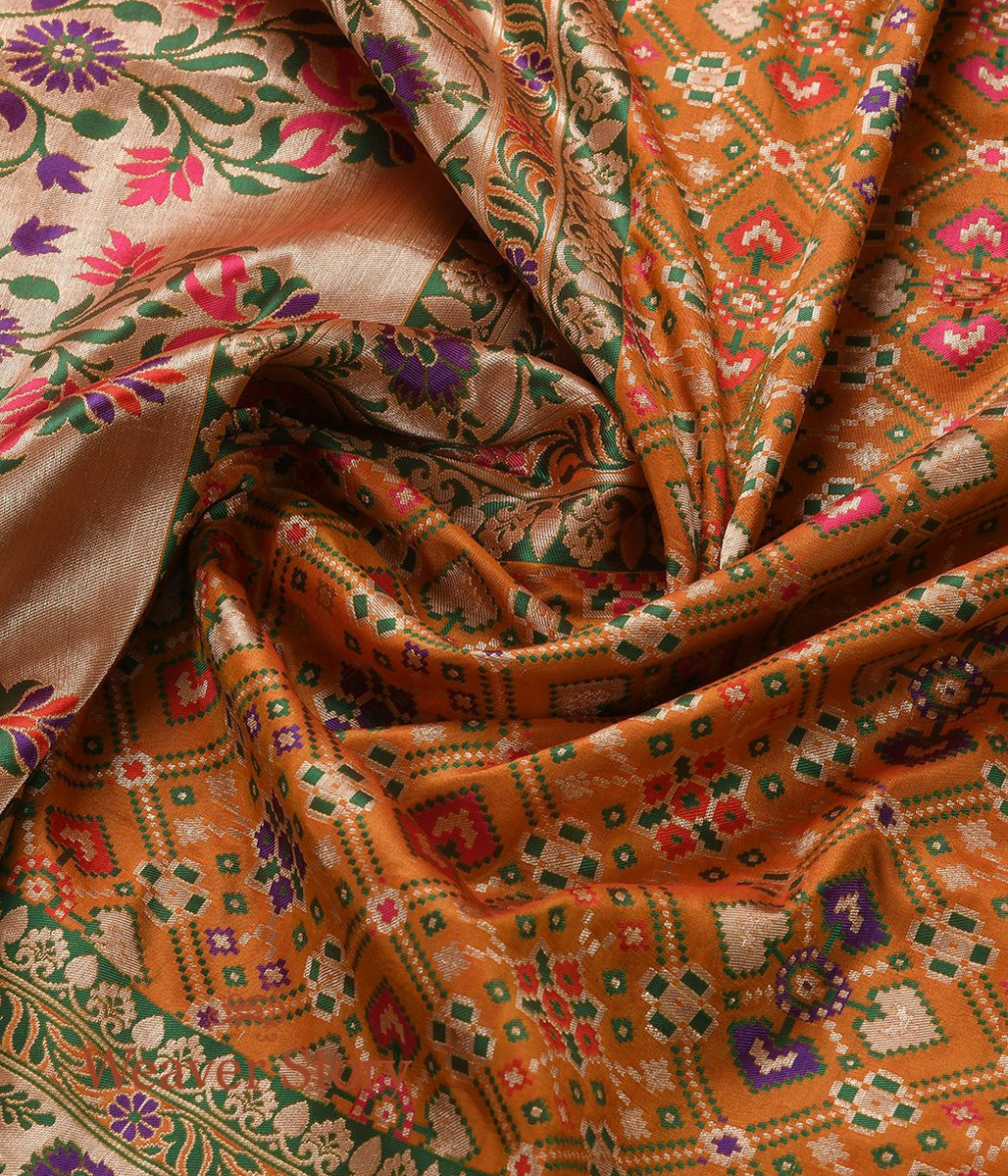 Handloom_Mustard_Double_Warp_Patola_Dupatta_WeaverStory_05