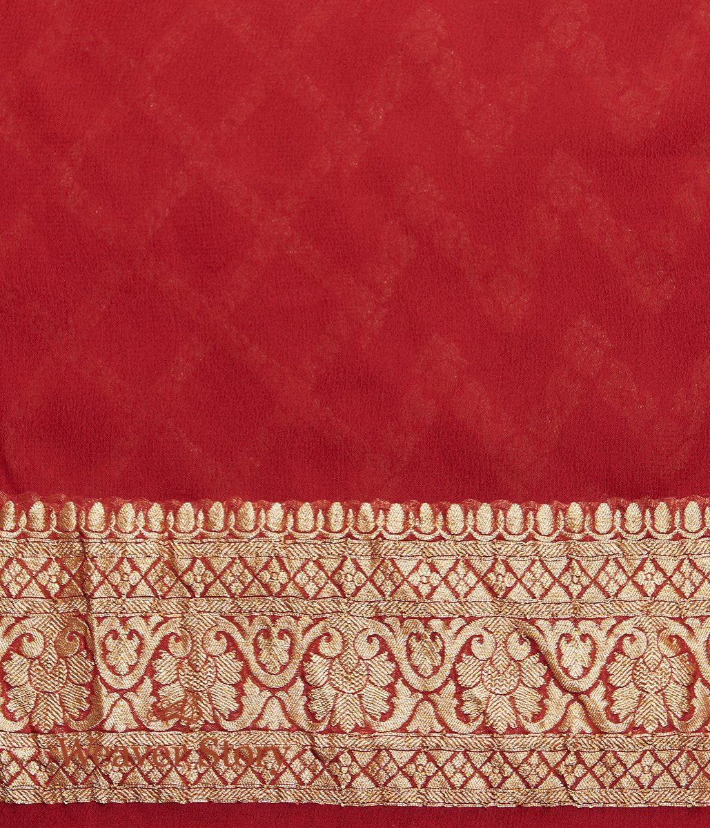Handloom_Banarasi_Georgette_Saree_in_Red_WeaverStory_05