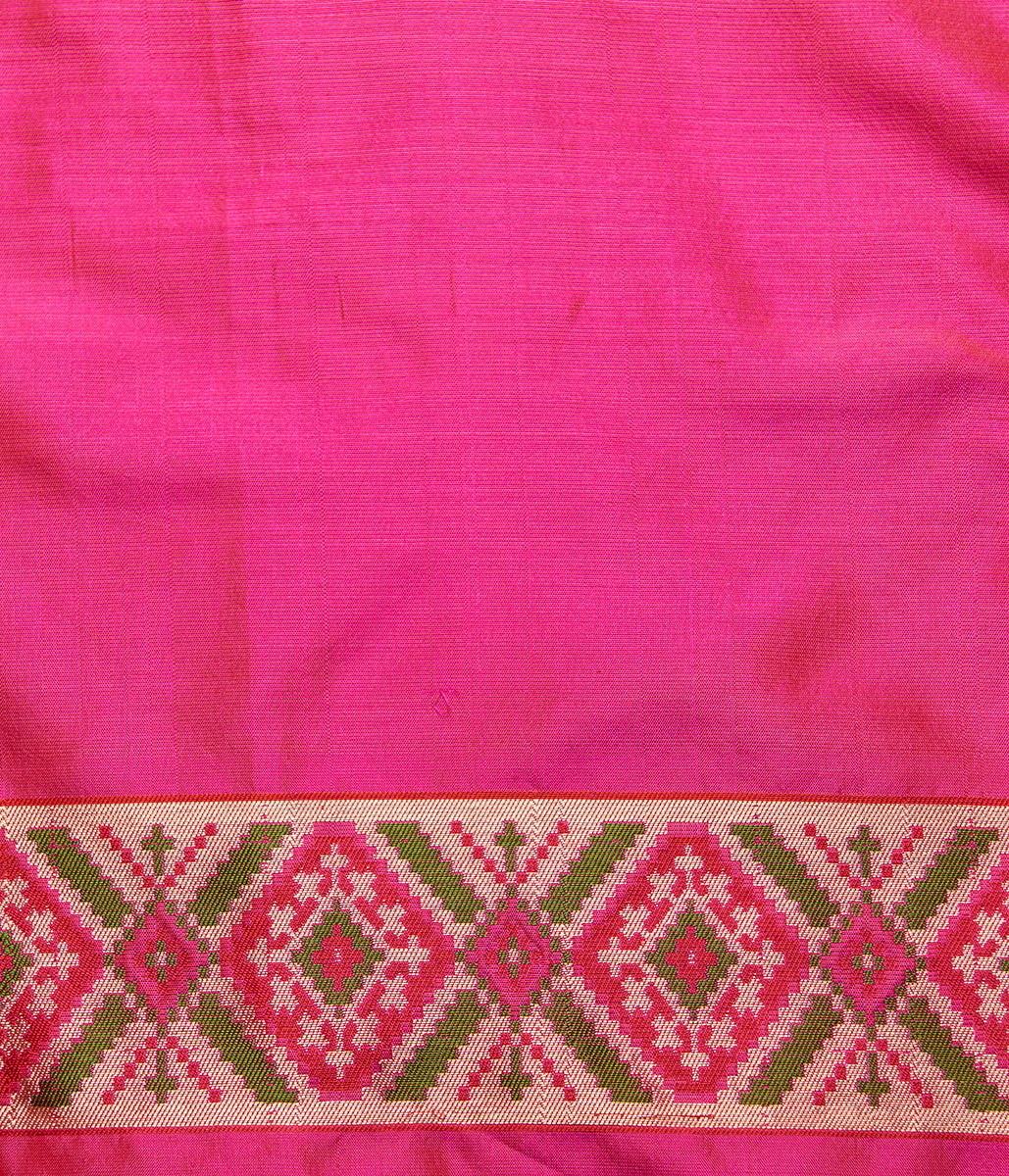 Handwoven_Peach_Meenakari_Patola_Saree_with_Red_Border_WeaverStory_05