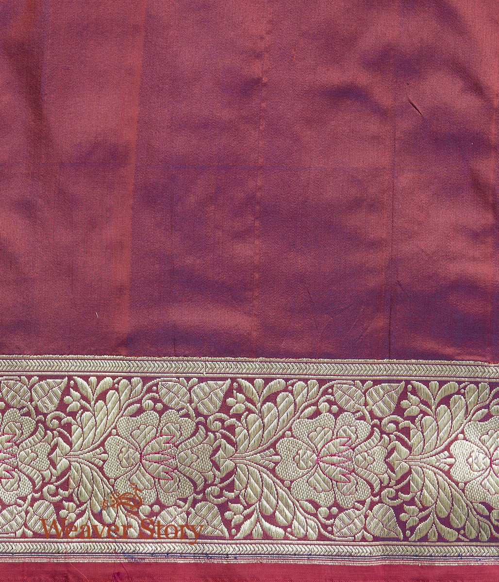 Handloom_Garnet_Red_Kadhwa_Jangla_Saree_with_Rani_Meenakari_WeaverStory_05