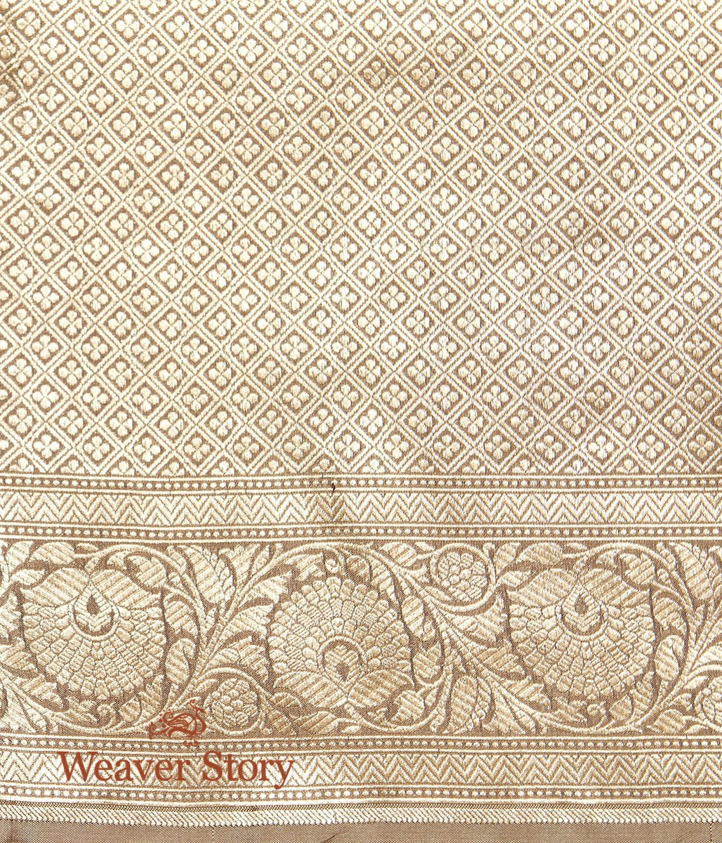 Handwoven_Brown_Banarasi_Cutwork_Booti_Saree_WeaverStory_05