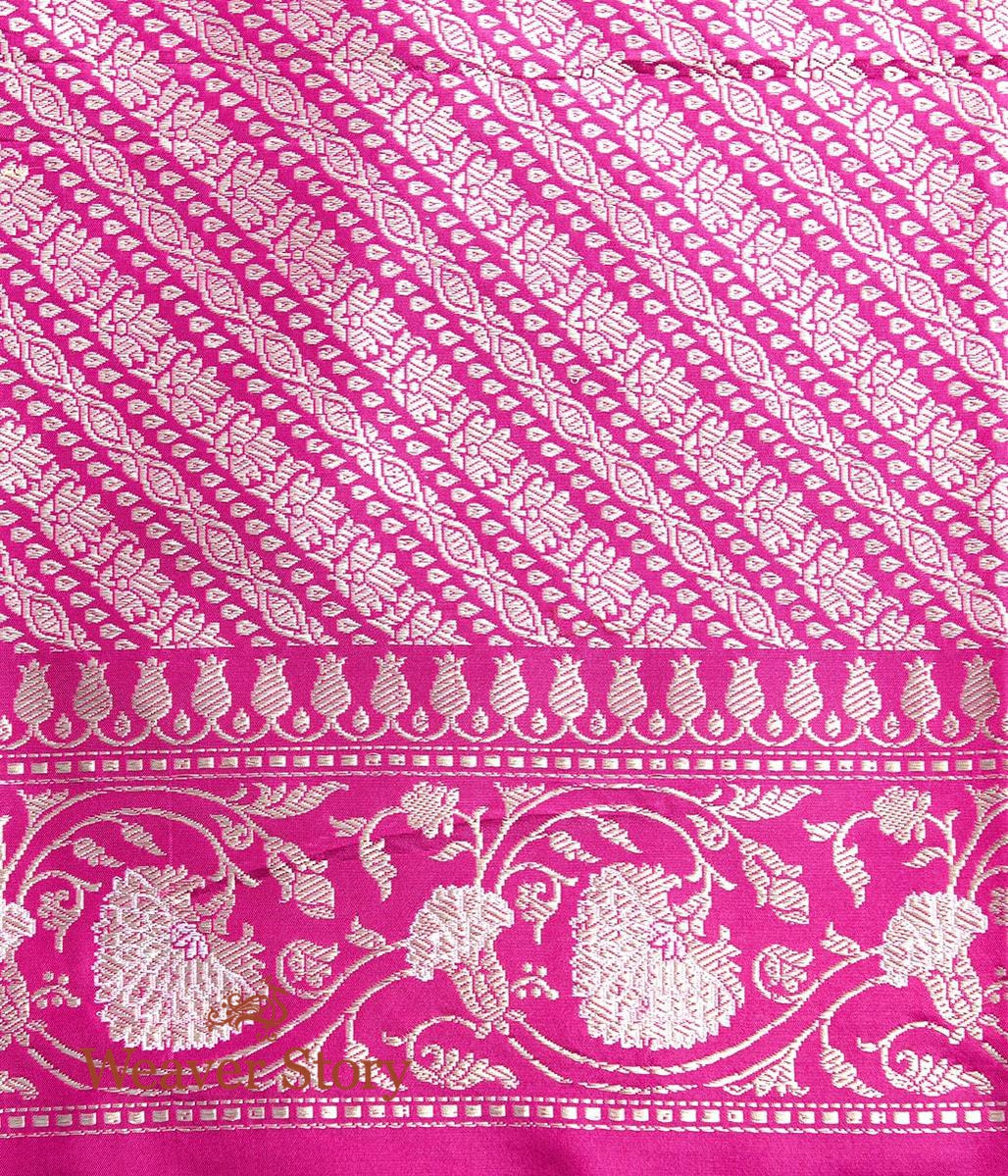 Handwoven_Pink_Sona_Rupa_Kadhwa_Jangla_Saree_with_Bel_Border_WeaverStory_05