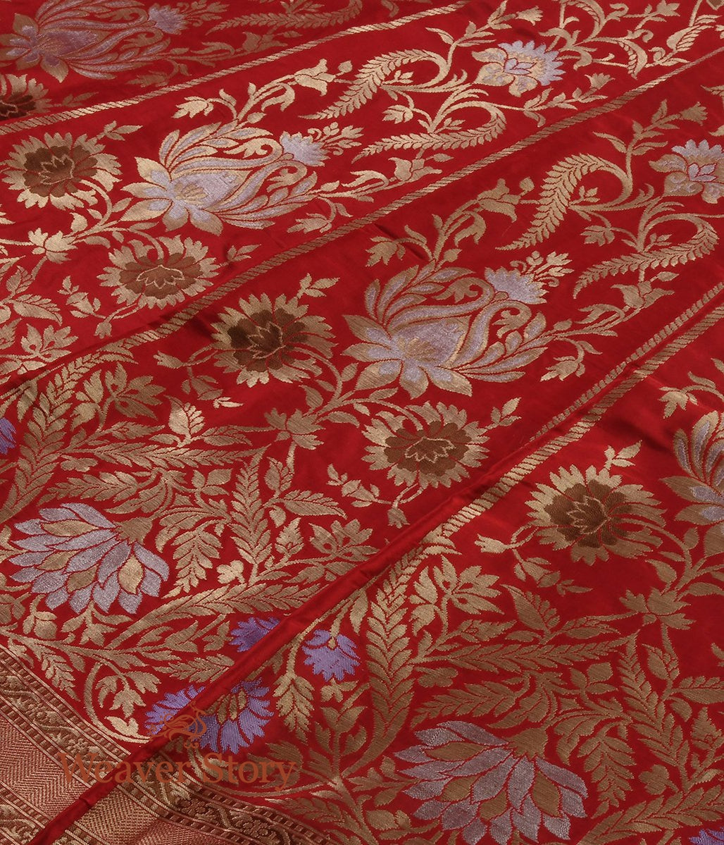 Handloom_Red_Meenakari_Cutwork_Silk_Banarasi_Lehenga_WeaverStory_05