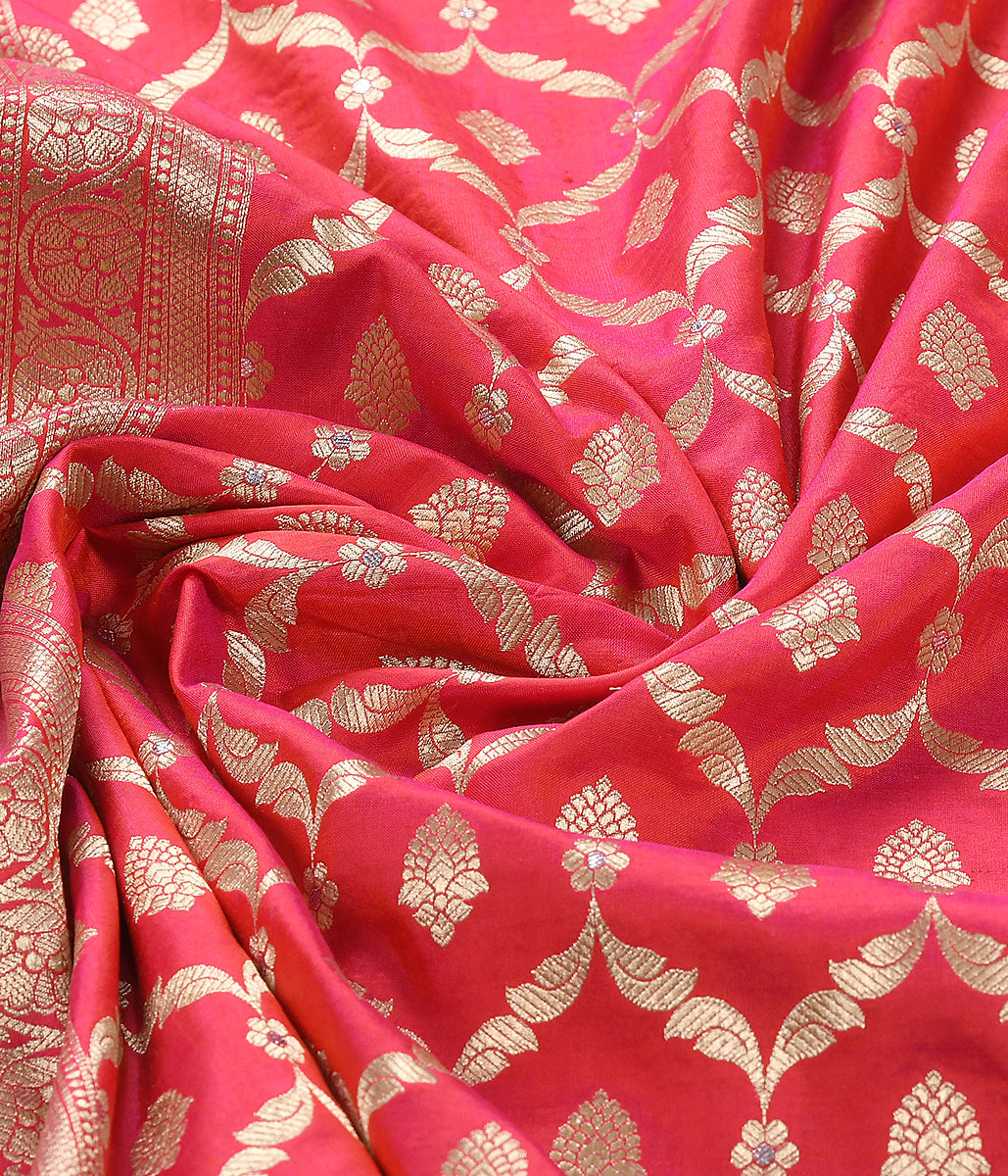 Handloom_Pink_Katan_Silk_Jangla_Dupatta_with_Meenakari_Jaal_WeaverStory_05