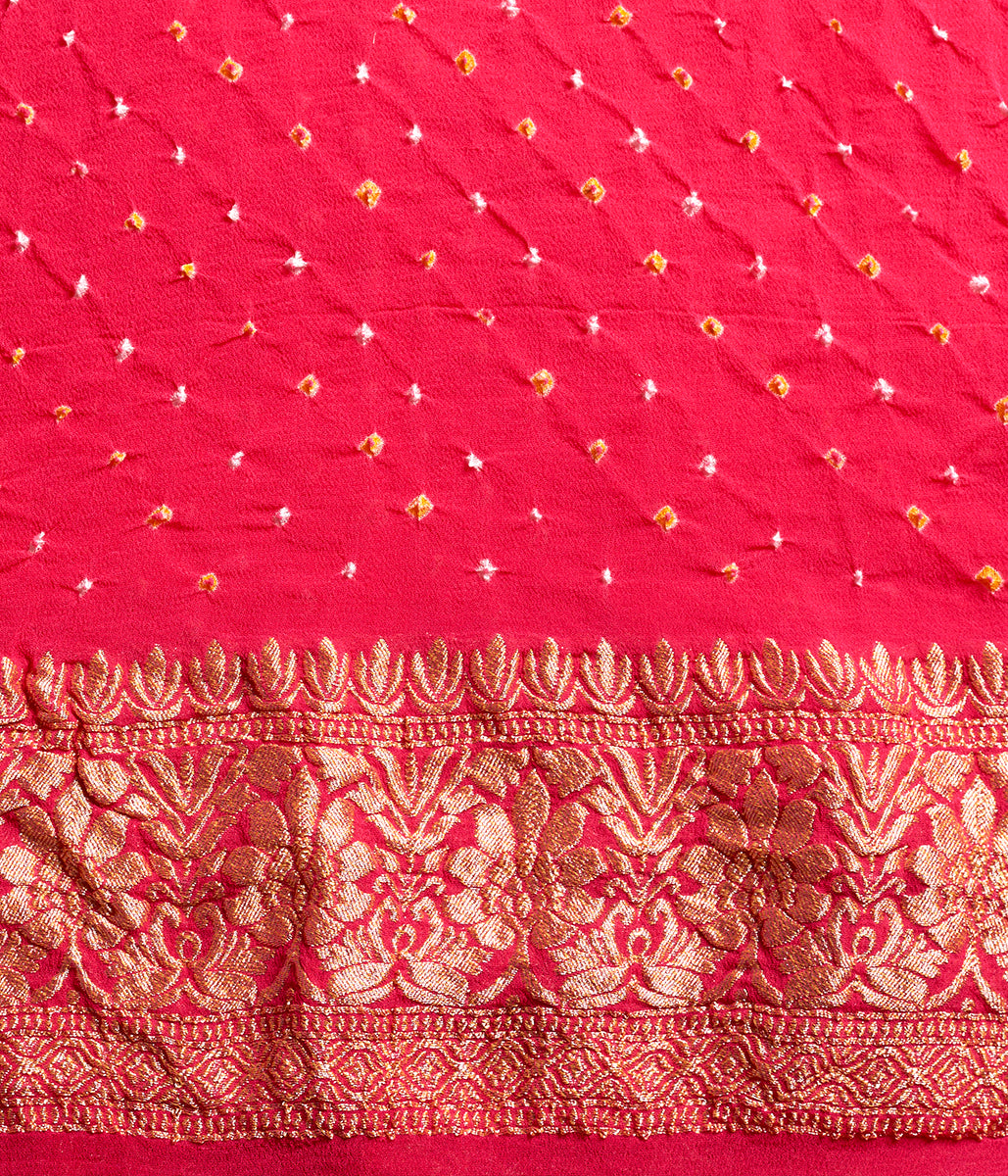 Handwoven_Banarasi_Bandhej_Saree_in_Light_Green_and_Pink_ombre_dye_WeaverStory_05