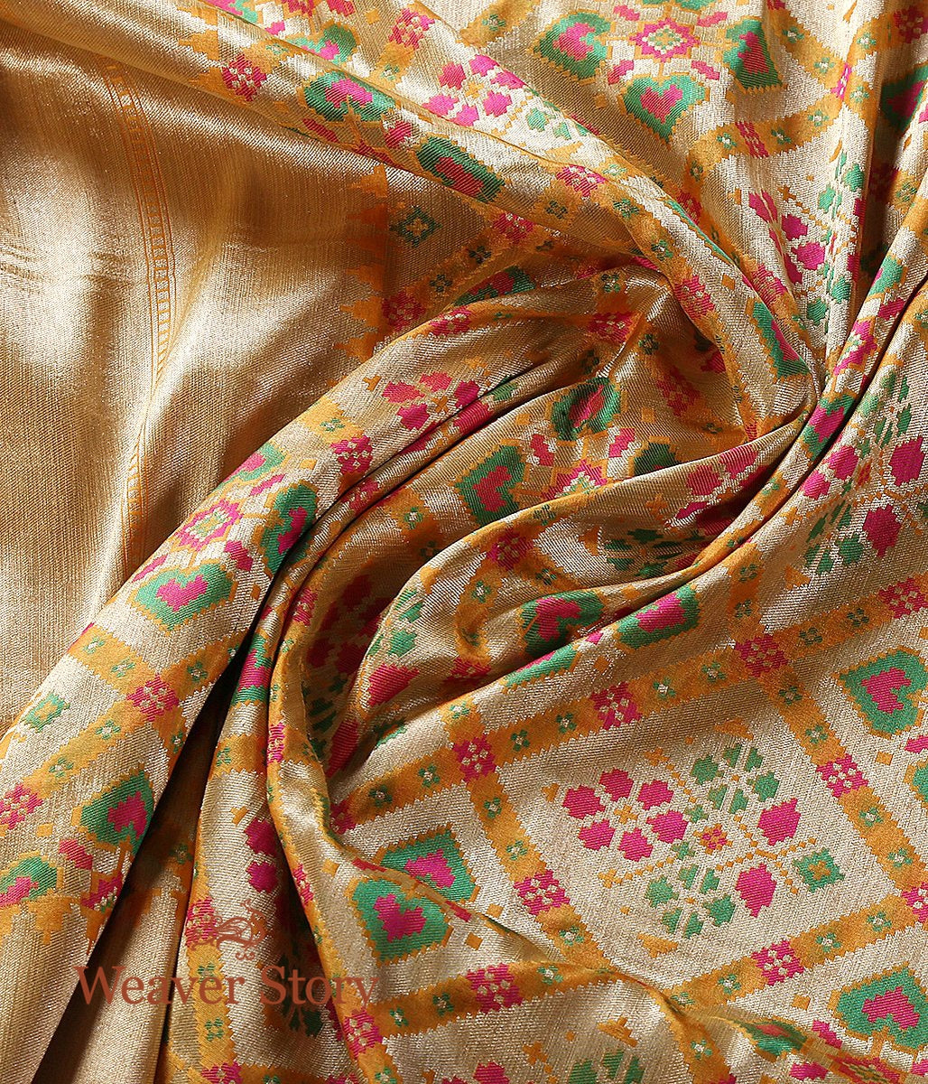 Handloom_Yellow_and_Gold_Banarasi_Patola_Dupatta_with_Zari_Base_WeaverStory_05