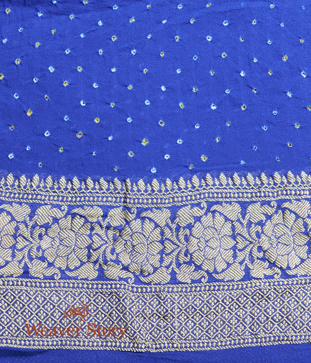 Handwoven_Blue_Banarasi_Bandhej_Saree_WeaverStory_05