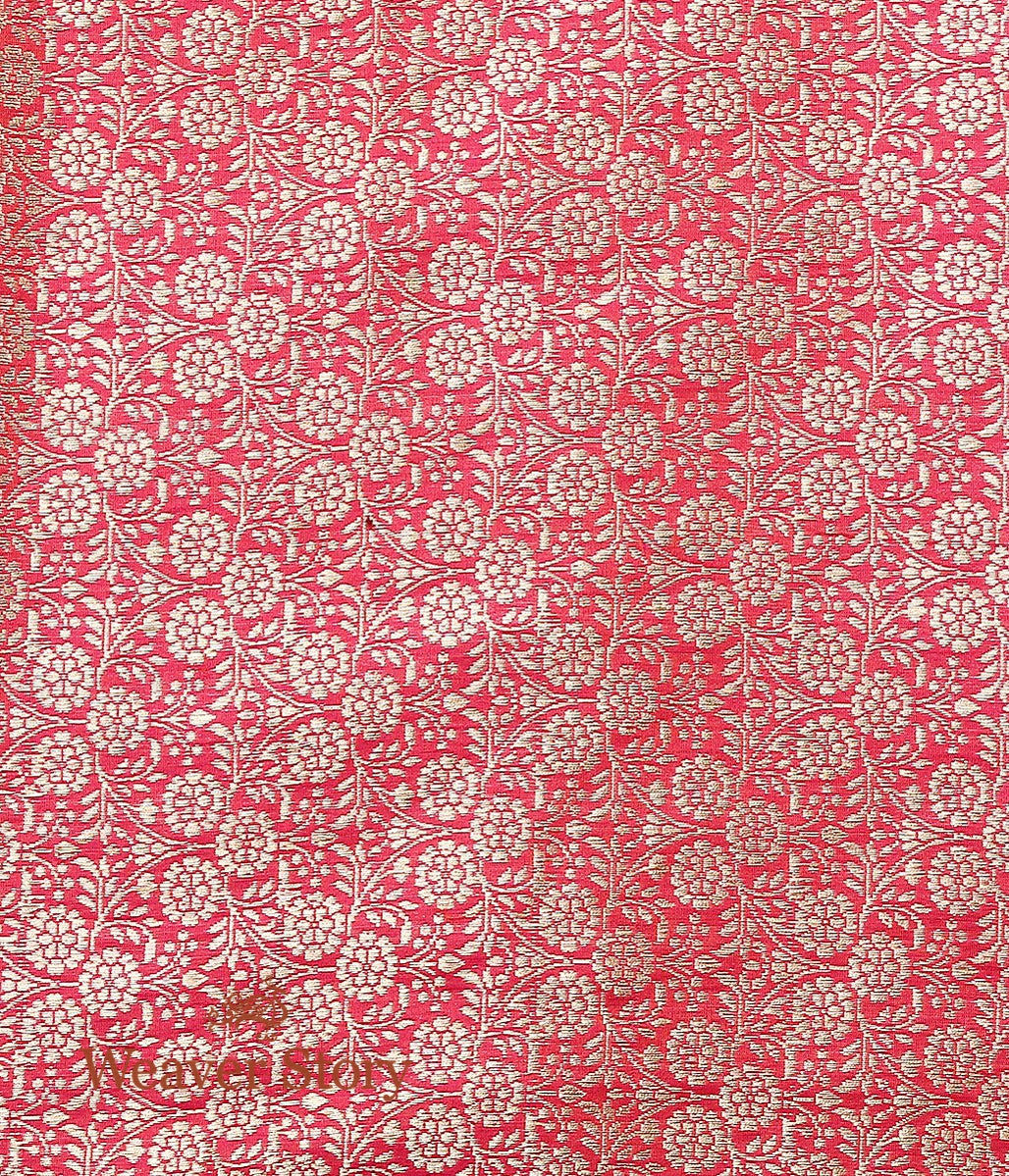 Handloom_Pink_Dual_Tone_Kadhwa_Banarasi_Lehenga_with_Red_Border_WeaverStory_07