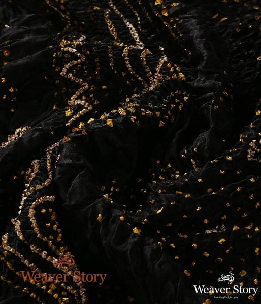 Handwoven_Black_Gajji_Silk_Dupatta_with_Bandhej_WeaverStory_05