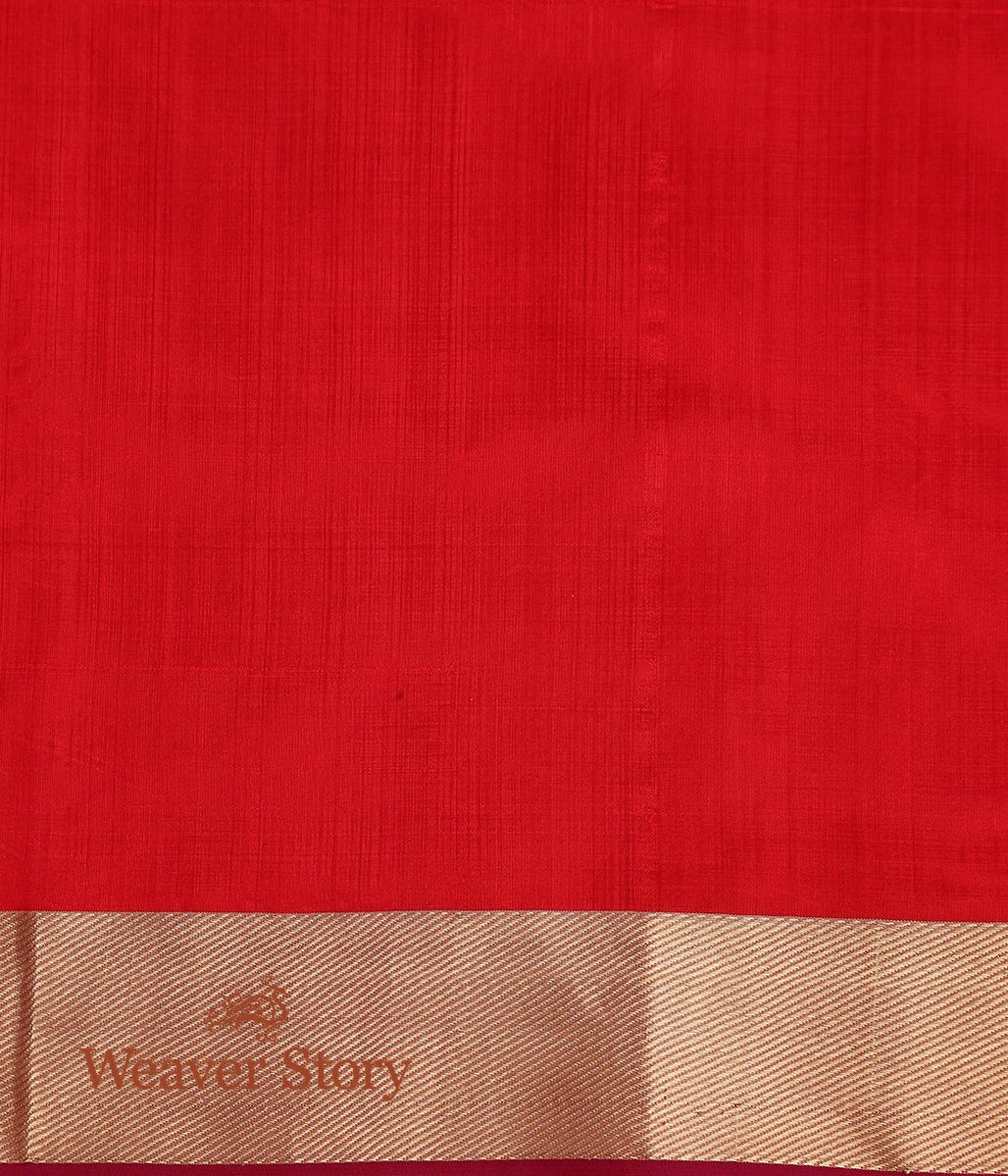 Handwoven_Red_Asharfi_Booti_Chanderi_Silk_Saree_WeaverStory_05