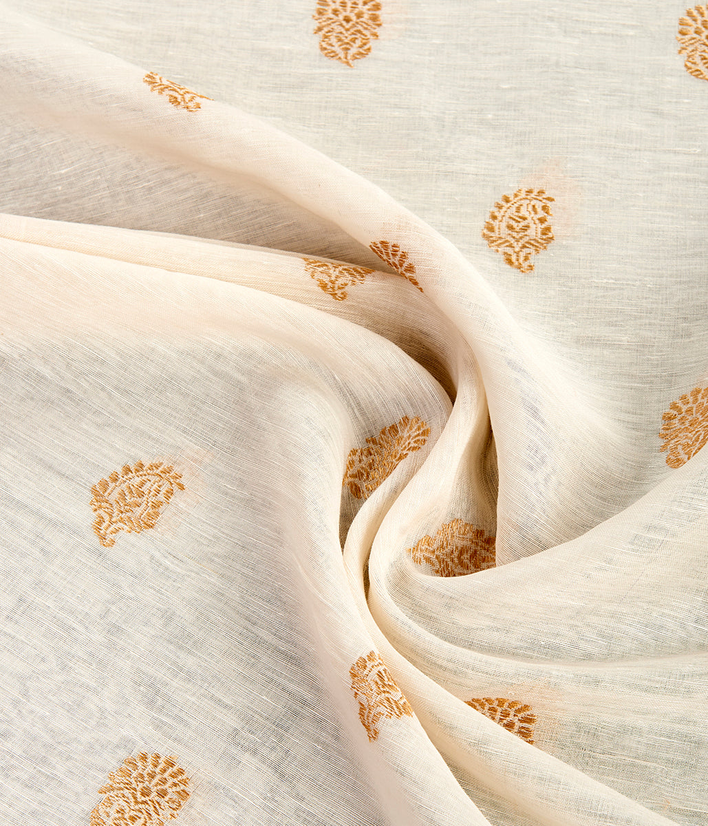 Suit_Set_-_Handwoven_Offwhite_Linen_Kurta_with_Black_Dupatta_WeaverStory_06
