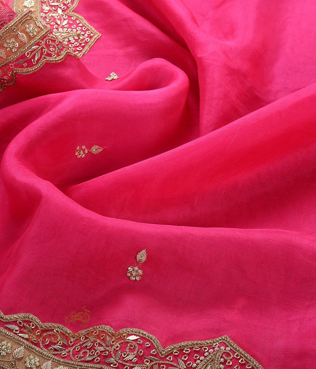 Hot_Pink_Zardozi_Work_Dupatta_with_Mughal_Border_WeaverStory_06