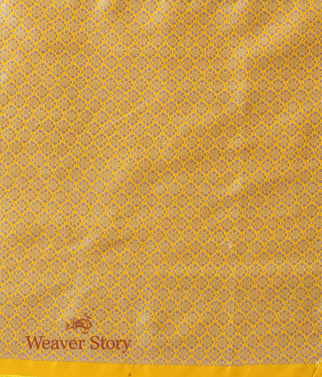 Handloom_Yellow_Kadhwa_Paisley_Booti_Saree_with_Konia_WeaverStory_05