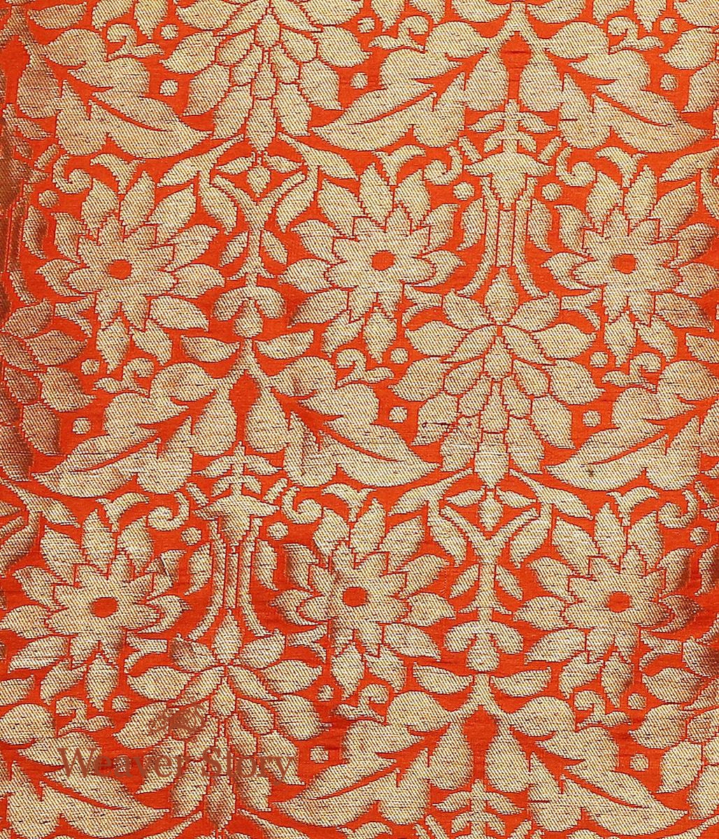 Handloom_Orange_Pure_Katan_Silk_Cutwork_Banarasi_Lehenga_WeaverStory_06