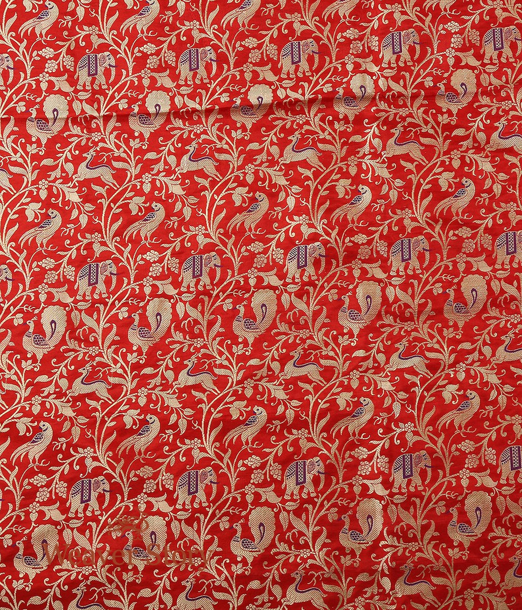 Red_Handloom_Katan_Silk_Banarasi_Shikargah_Lehenga_WeaverStory_07
