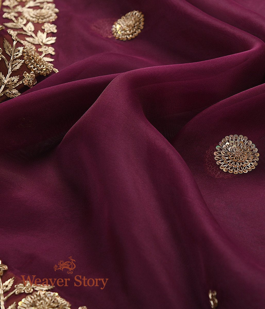 Handloom_Wine_Heavy_Border_Dupatta_with_Zardozi_Work_WeaverStory_06