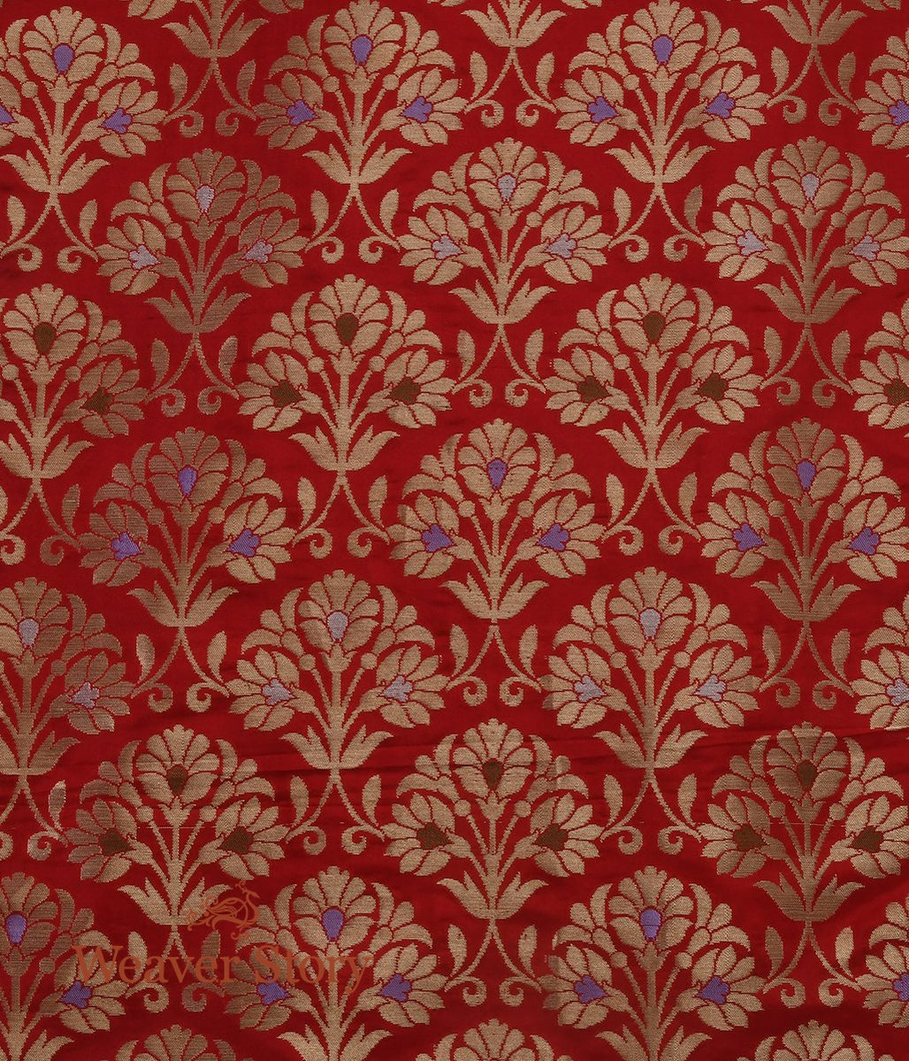 Handloom_Red_Meenakari_Cutwork_Silk_Banarasi_Lehenga_WeaverStory_06