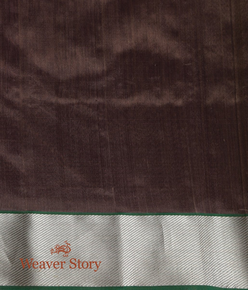 Handwoven_Brown_Chanderi_Silk_Saree_with_Silver_Zari_WeaverStory_05