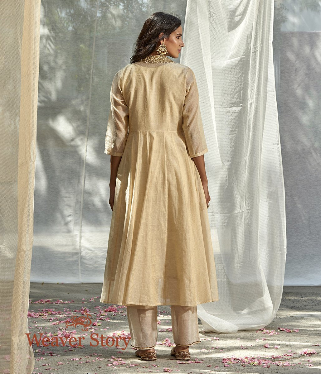 Handwoven_Offwhite_Chanderi_Tissue_Anarkali_Suit_Set_WeaverStory_04