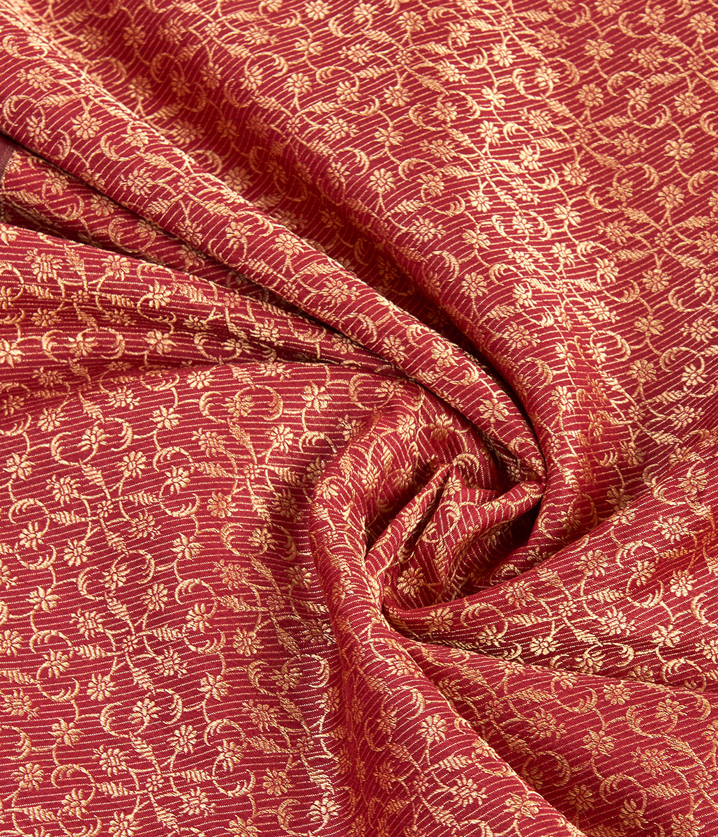 Banarasi_Suit_-_Handwoven_Mahroon_Banarasi_Tanchui_Kurta_with_Bootidar_Dupatta_WeaverStory_04