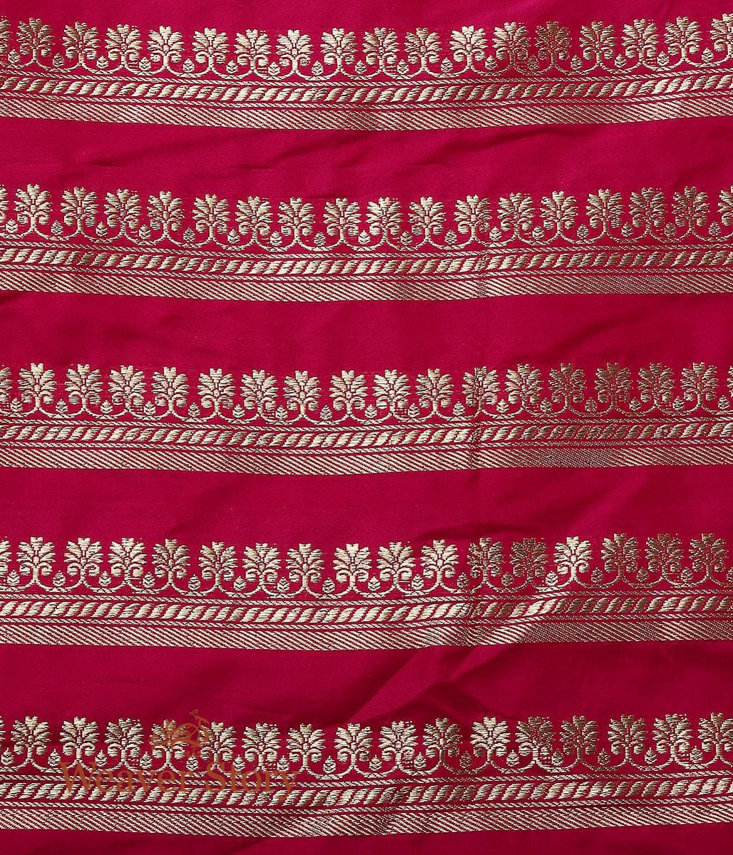 Handloom_Magenta_Kadhwa_Banarasi_Lehenga_with_Red_Border_WeaverStory_07