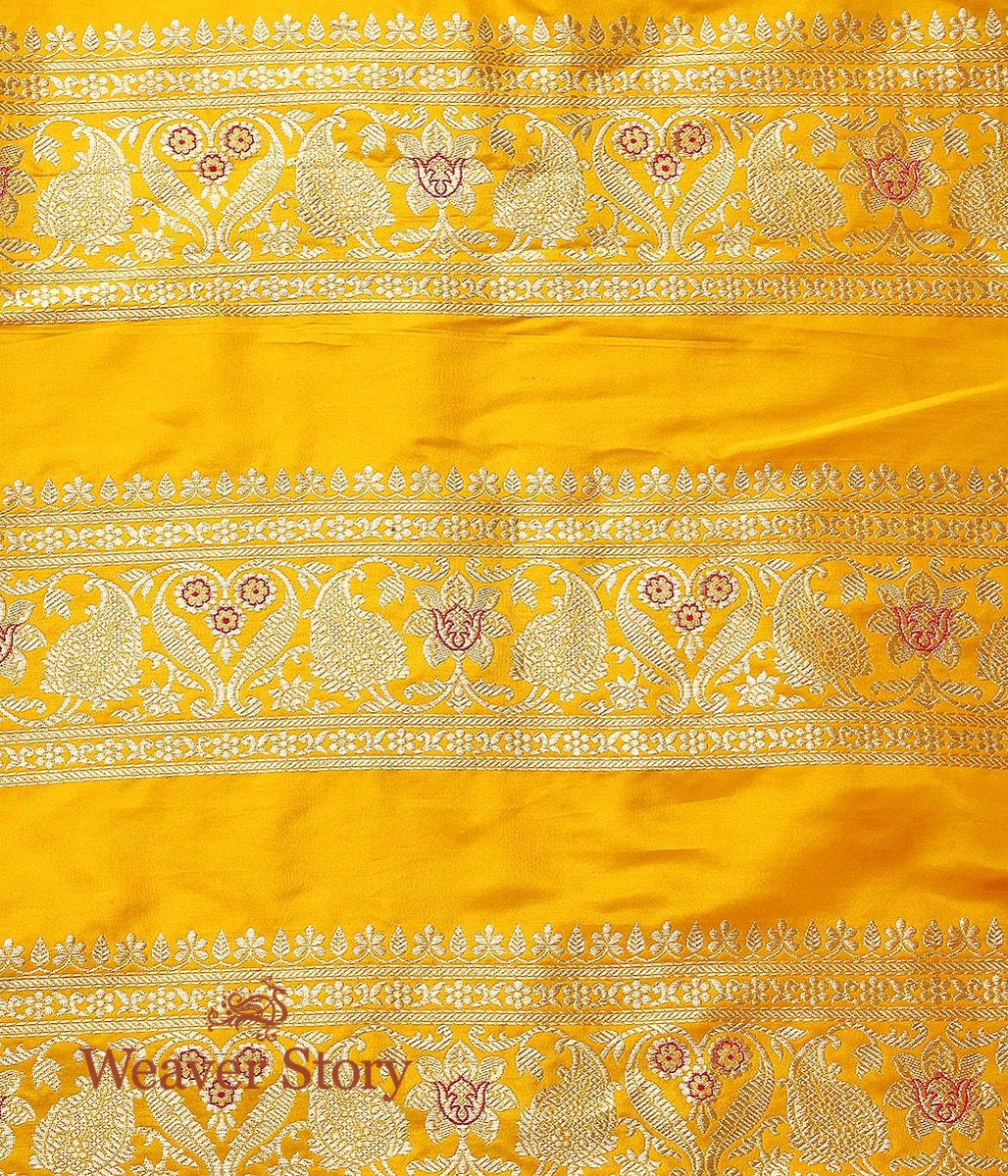 Handloom_Yellow_Banarasi_Kadhwa_Lehenga_with_Pink_Meenakari_WeaverStory_07