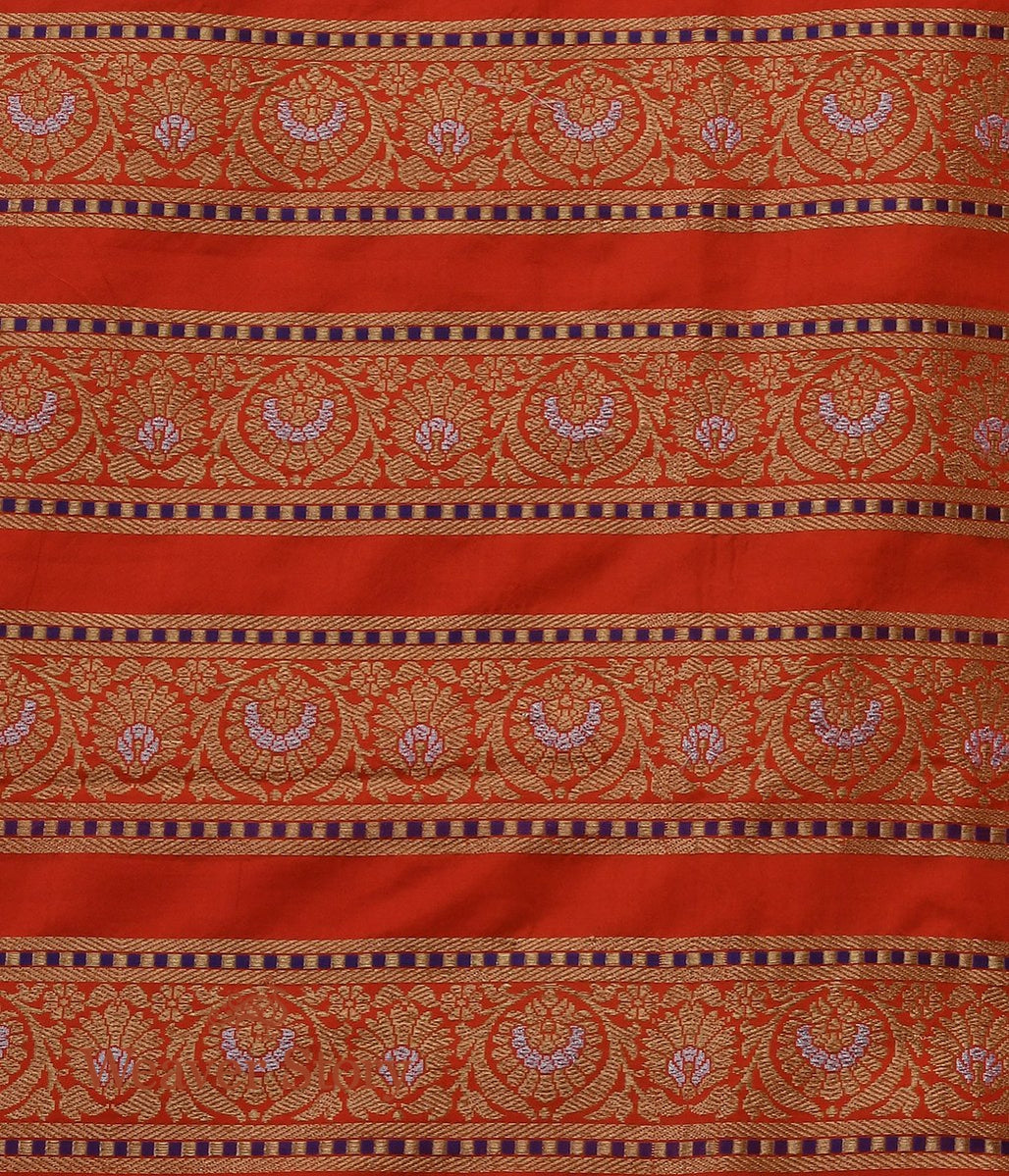 Handloom_Orange_Meenakari_Silk_Banarasi_Lehenga_with_Birds_WeaverStory_08