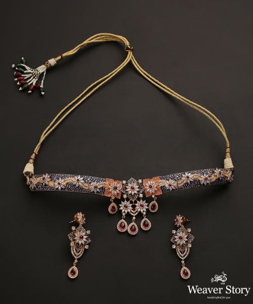 Faahira_Necklace_Set_With_kundan_And_Ruby_Handcrafted_In_Pure_Silver_WeaverStory_02