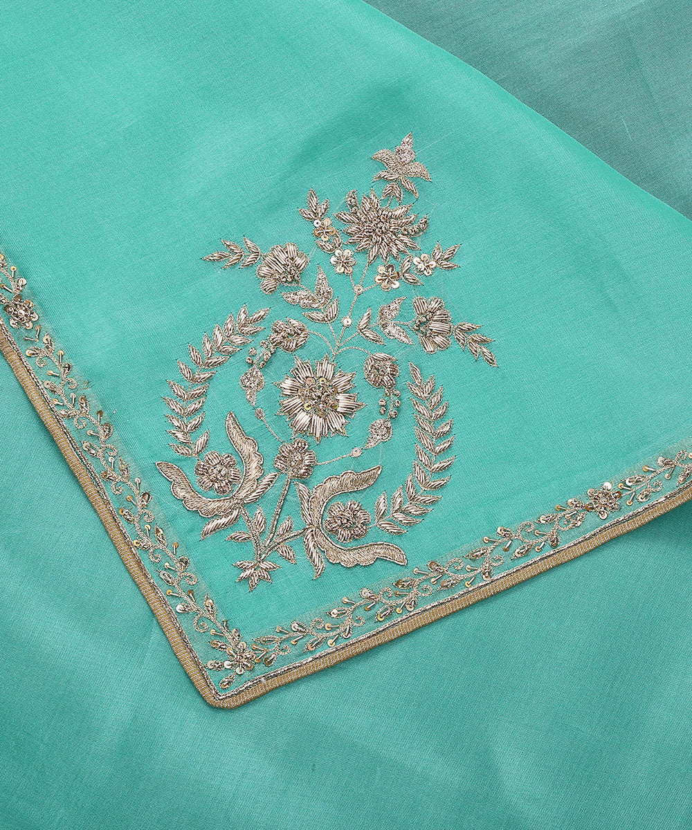 Handloom_Aqua_Blue_Pure_Organza_Dupatta_With_Hand_Embroidered_Zardozi_Motifs_And_Thin_Border_WeaverStory_04