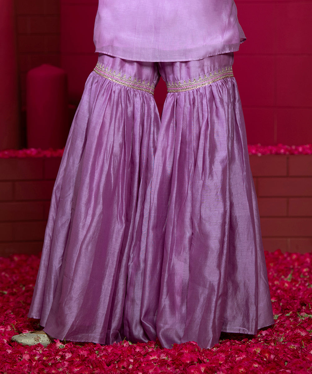 Lavender_Handloom_Chanderi_Peplum_Top_with_Gharara_and_Organza_Dupatta_WeaverStory_06
