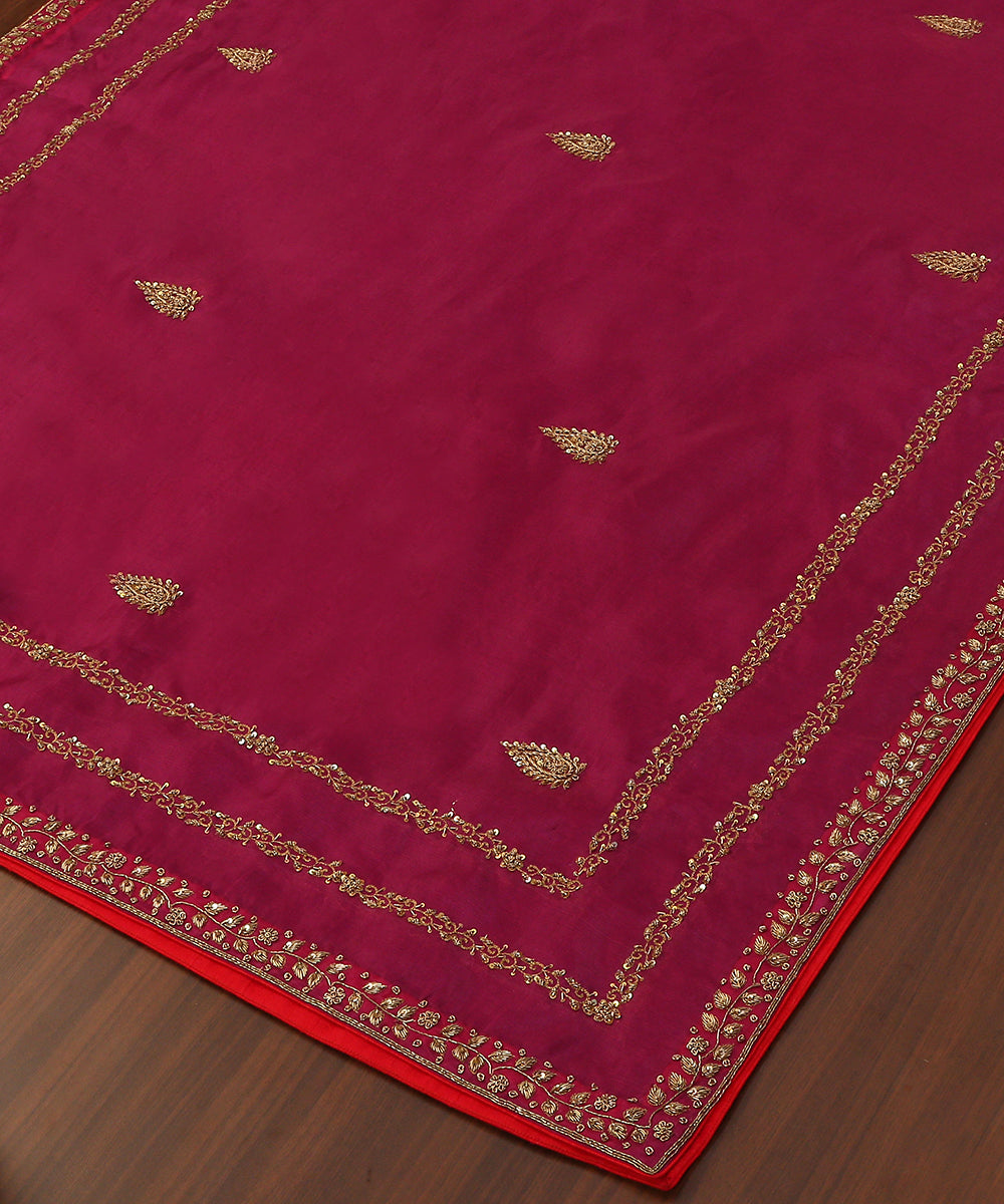 Mulled_Wine_Handloom_Pure_Organza_Dupatta_With_Hand_Embroidered_Zardozi_Borders_And_Boota_WeaverStory_03