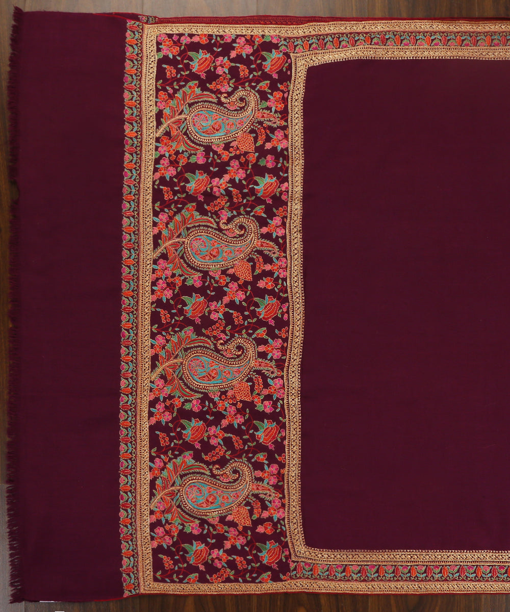 Plum_Handwoven_Pure_Pashmina_Shawl_With_Paper_Mache_Embroidery_Palla_And_Tilla_WeaverStory_03