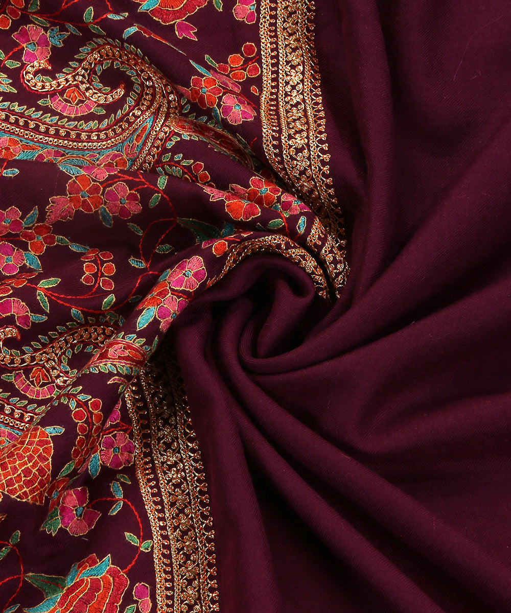 Plum_Handwoven_Pure_Pashmina_Shawl_With_Paper_Mache_Embroidery_Palla_And_Tilla_WeaverStory_06
