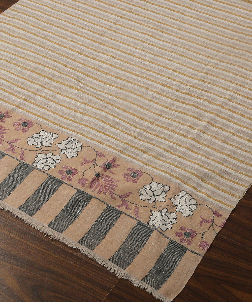 Beige_Handwoven_Striped_Pure_Pashmina_Shawl_With_Kani_Weave_And_Striped_Palla_WeaverStory_03