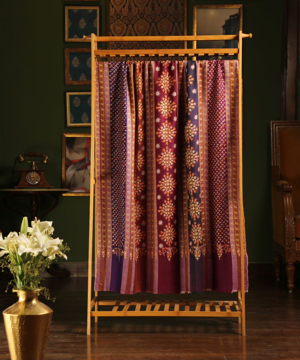 Wine_And_Purple_Handwoven_Striped_Pure_Pashmina_Shawl_With_Sozni_Kari_Embroidery_WeaverStory_02