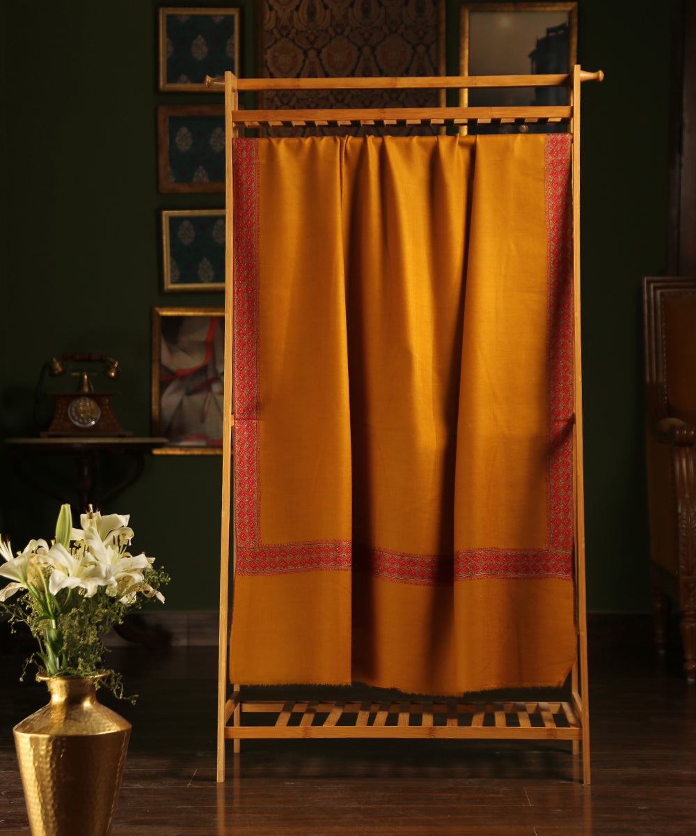 Mustard_Handwoven_Pure_Pashmina_Shawl_With_Sozni_Kari_Border_WeaverStory_02