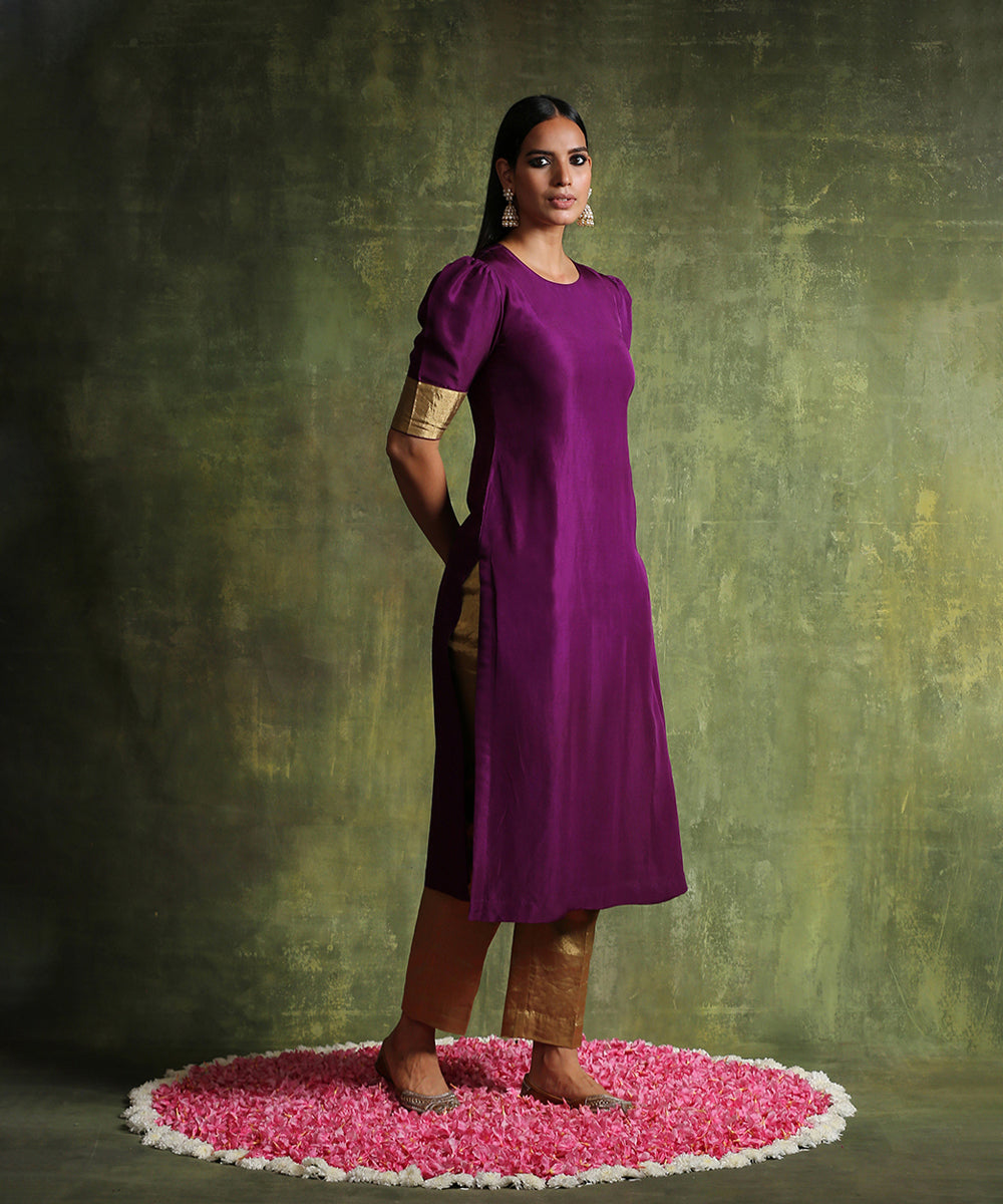 Deep_Purple_Pure_Habutai_Silk_Suit_With_Straight_Chanderi_Tissue_Pants_And_Hand_Embroidered_Organza_Dupatta__WeaverStory_04