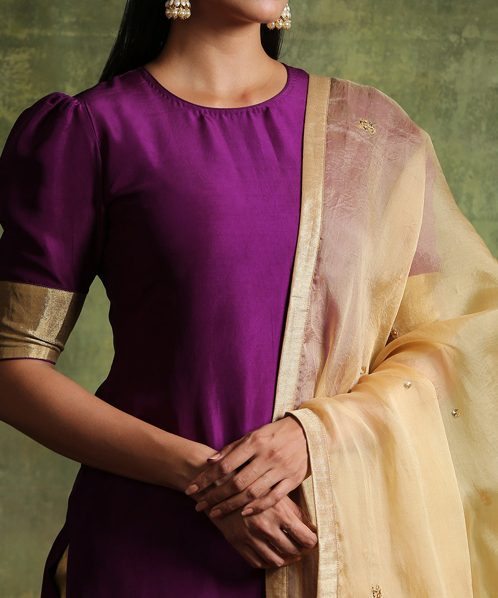 Deep_Purple_Pure_Habutai_Silk_Suit_With_Straight_Chanderi_Tissue_Pants_And_Hand_Embroidered_Organza_Dupatta__WeaverStory_06