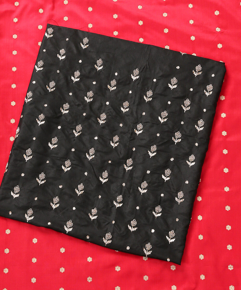 Black_Pure_Silk_Hand_Embroidered_Unstitched_Blouse_Fabric_WeaverStory_02