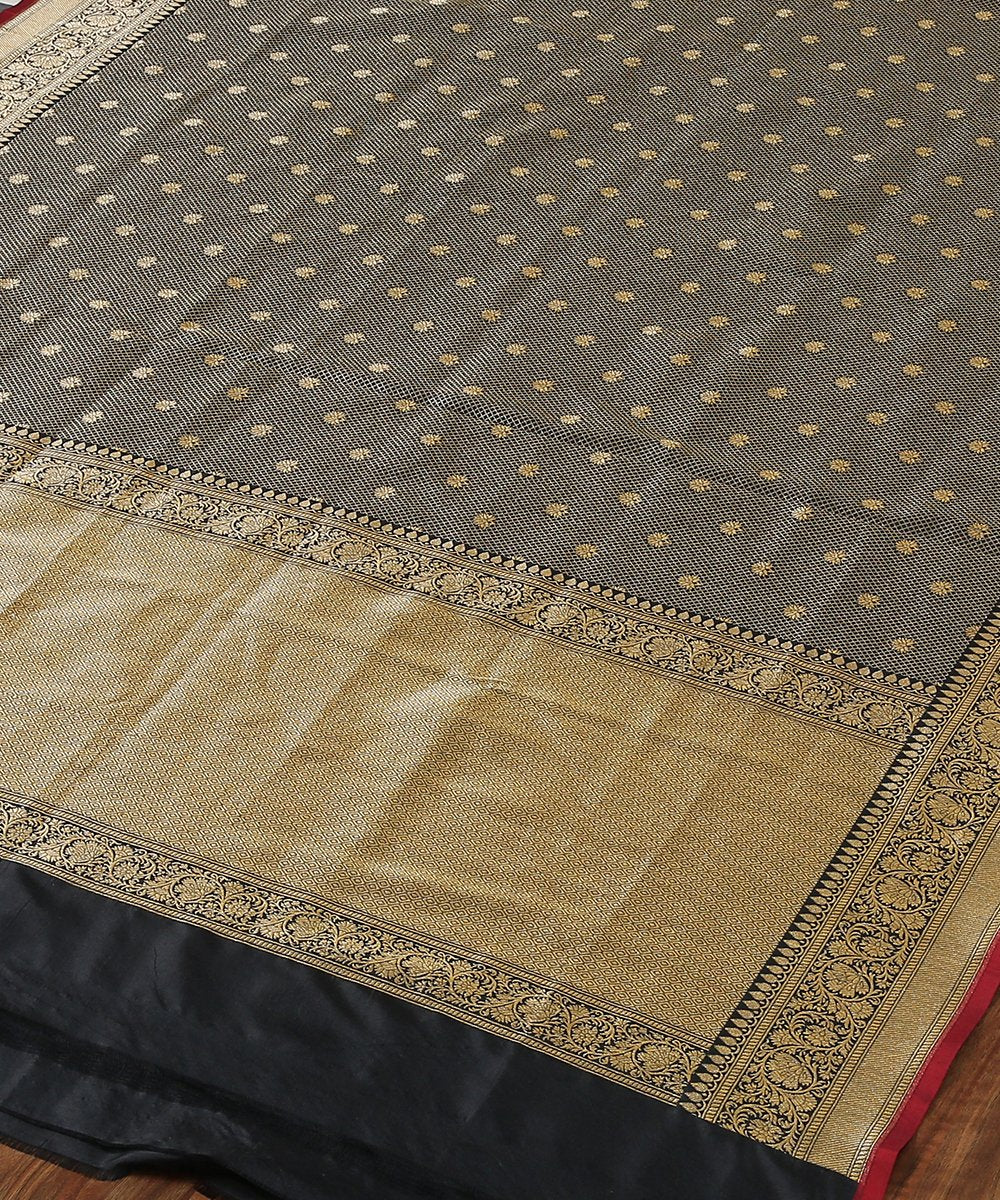 Black_Handloom_Zari_Tanchoi_Banarasi_Dupatta_WeaverStory_03