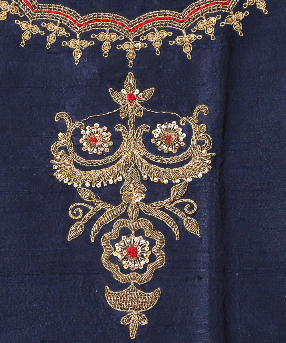 Blue_Raw_Silk_Blouse_Fabric_with_Scalloped_Zardozi_and_Dori_Work_WeaverStory_05