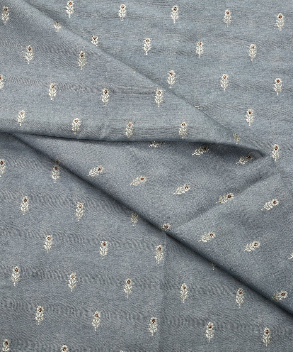 Blue_Handloom_Banarasi_Fabric_in_Mulberry_Silk_and_Meenakari_Booti_WeaverStory_04