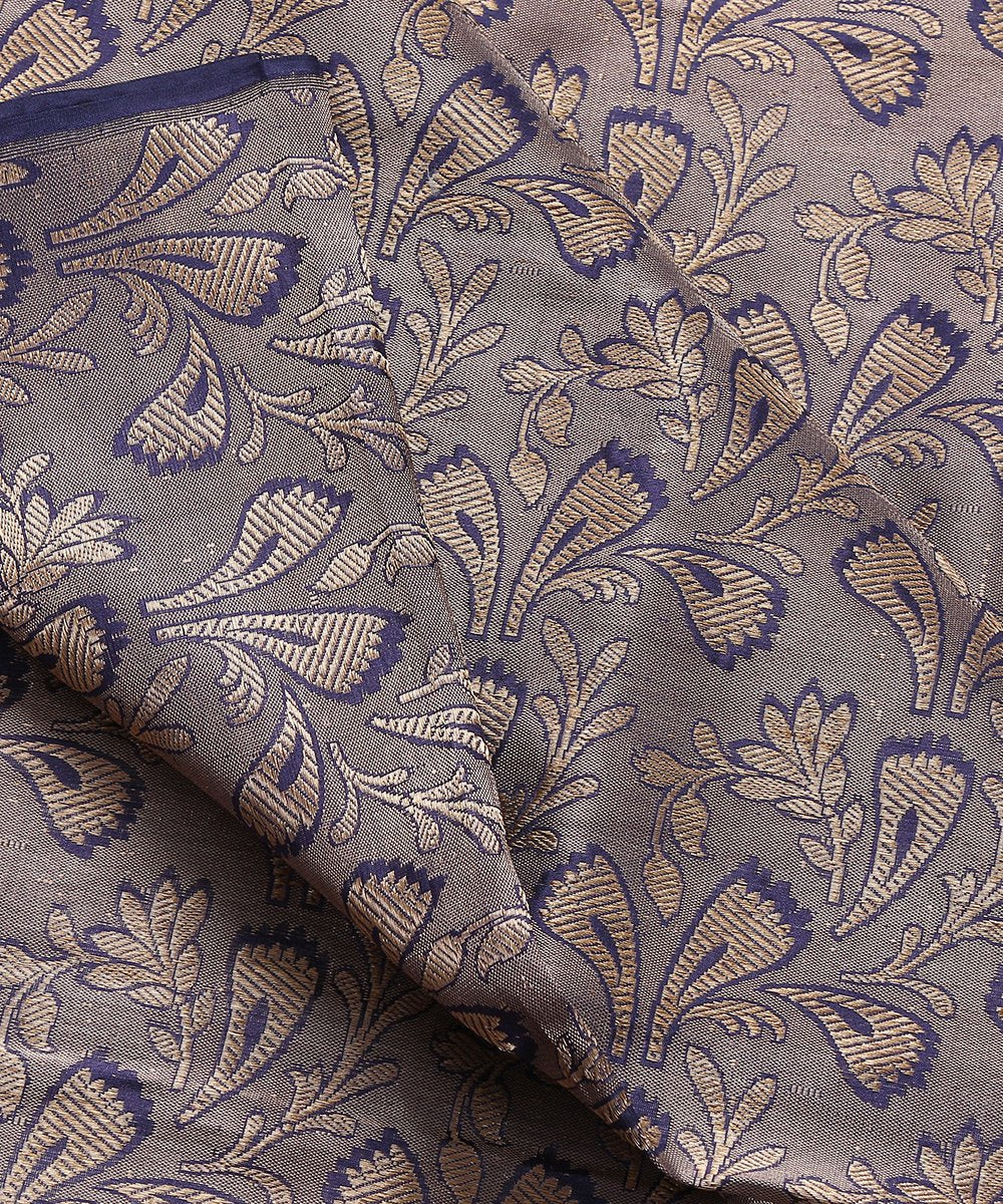 Blue_Handloom_Pure_Katan_Silk_Banarasi_Brocade_Fabric_WeaverStory_04